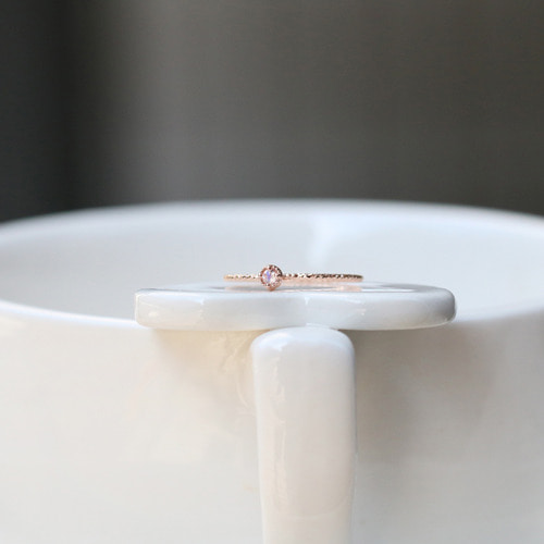 14K 천연 문스톤 쁘띠 심플 반지 14K Natural Moonstone Petit Simple Ring