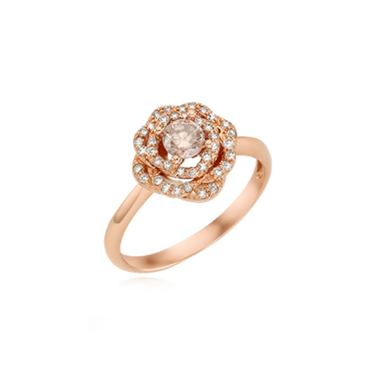 [14K/18K] 천연 다이아몬드 로즈 반지