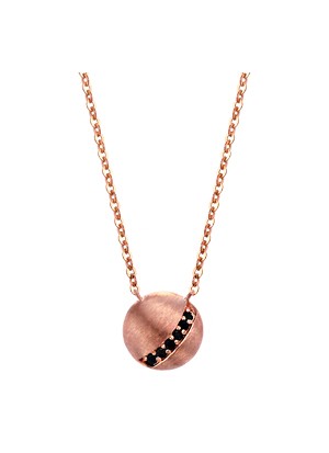 [14K Gold]블랙 써클 목걸이Black circle necklace j3671