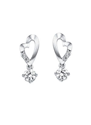 [14K Gold]에바 하트 귀걸이Eva heart earrings j3308