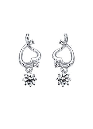 [14K Gold]밀키 하트 이어링Milky heart earrings j3648