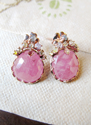 [14K Gold] 핑크 모닝 귀걸이 Pink Morning Earrings no.39