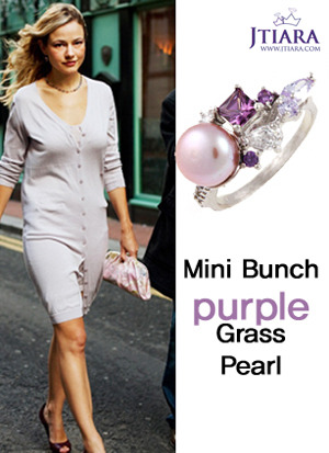 (Silver)미니번치 퍼플글래스 링 Mini Bunch purple Grass Pearl Ring