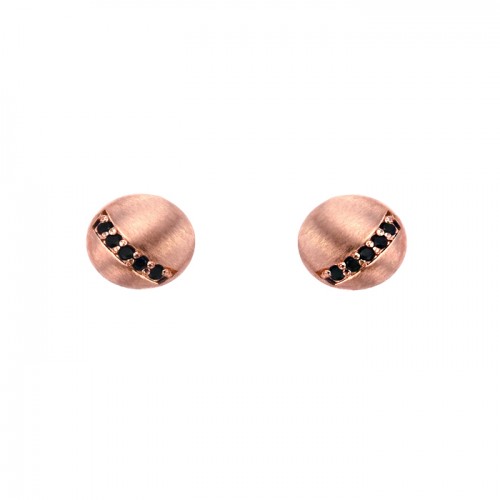 [14K Gold]블랙 써클 귀걸이Black circle earrings j3671