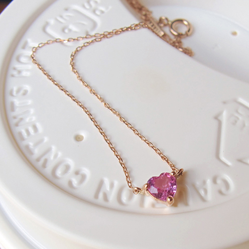 [14K Gold] 핑크 스푼 목걸이 Pink Spoon Necklace no.39