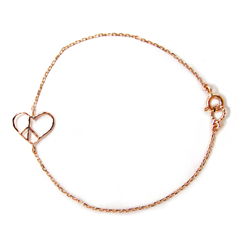 [14K Gold] 하트 피스 팔찌 Heart Peace Bracelet no.15