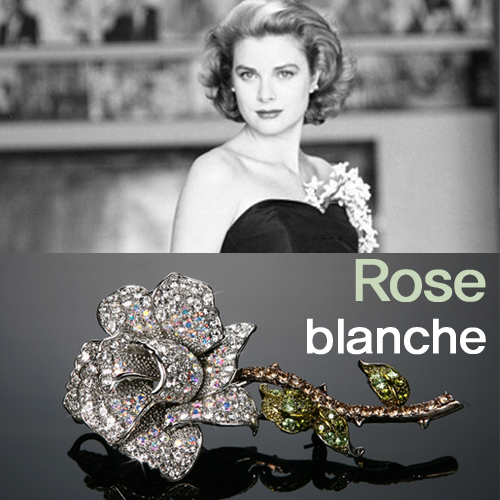 Rose blanche brooch
