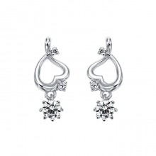 [14K Gold]밀키 하트 이어링Milky heart earrings j3648
